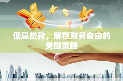盐城低息贷款，解锁财务自由的关键策略