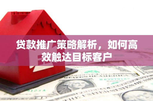盐城贷款推广策略解析，如何高效触达目标客户