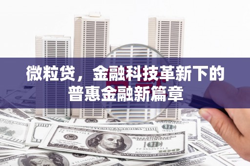 盐城微粒贷，金融科技革新下的普惠金融新篇章