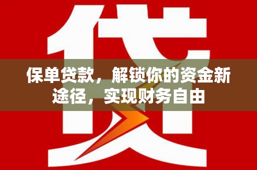 盐城保单贷款，解锁你的资金新途径，实现财务自由