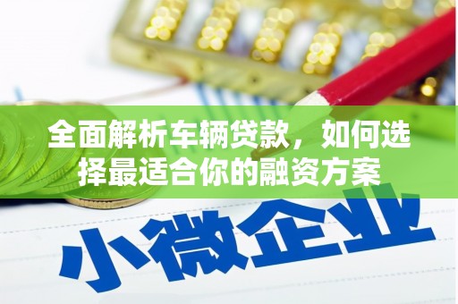 盐城全面解析车辆贷款，如何选择最适合你的融资方案